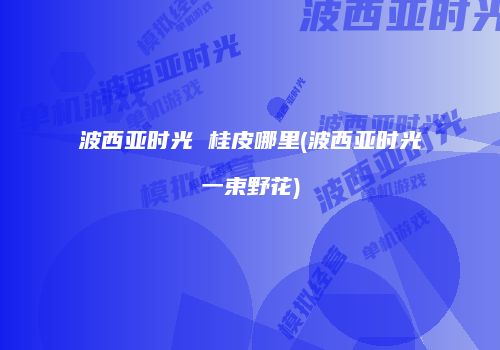 波西亚时光 桂皮哪里(波西亚时光一束野花)