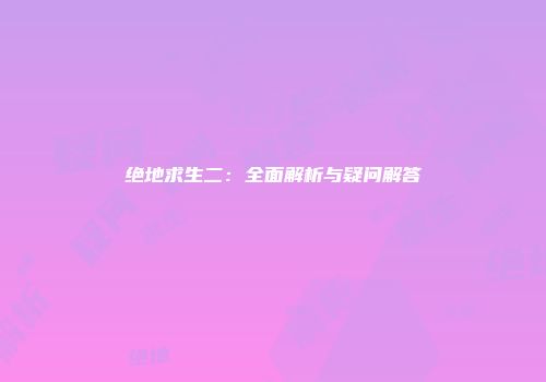 绝地求生二：全面解析与疑问解答