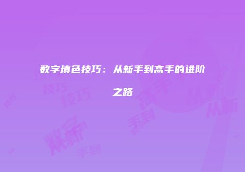 数字填色技巧：从新手到高手的进阶之路