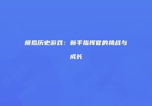 模拟历史游戏：新手指挥官的挑战与成长