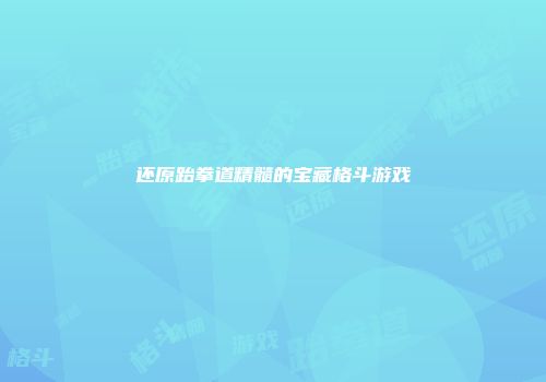 还原跆拳道精髓的宝藏格斗游戏