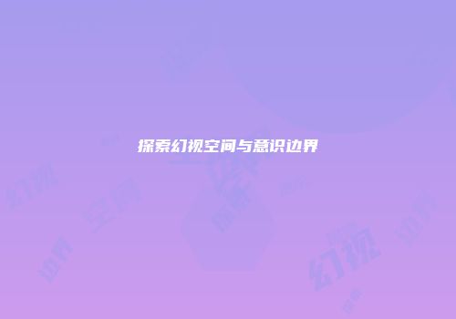 探索幻视空间与意识边界