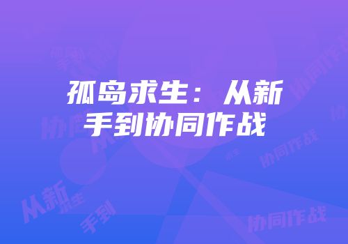 孤岛求生：从新手到协同作战