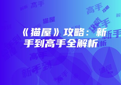 《猫屋》攻略：新手到高手全解析