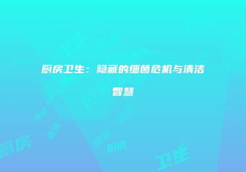 厨房卫生:隐藏的细菌危机与清洁智慧