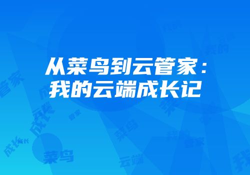 从菜鸟到云管家：我的云端成长记