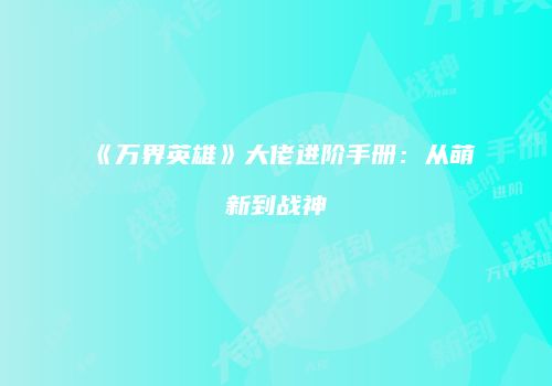 《万界英雄》大佬进阶手册：从萌新到战神