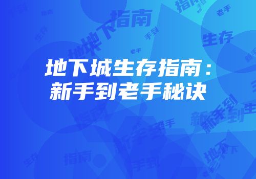 地下城生存指南:新手到老手秘诀