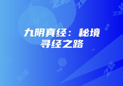 九阴真经：秘境寻经之路