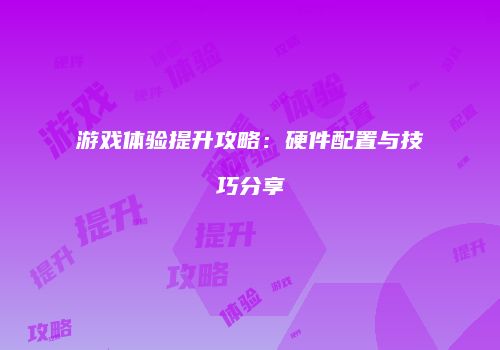 游戏体验提升攻略：硬件配置与技巧分享