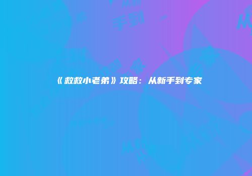 《救救小老弟》攻略：从新手到专家