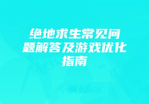 绝地求生常见问题解答及游戏优化指南